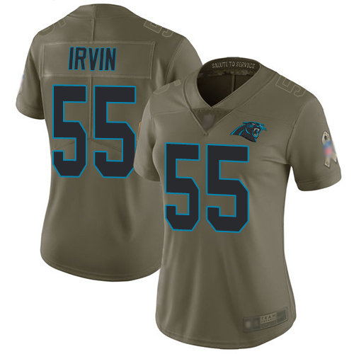 Carolina Panthers Limited Olive Women Bruce Irvin Jersey NFL Football #55 2017 Salute to Service->carolina panthers->NFL Jersey